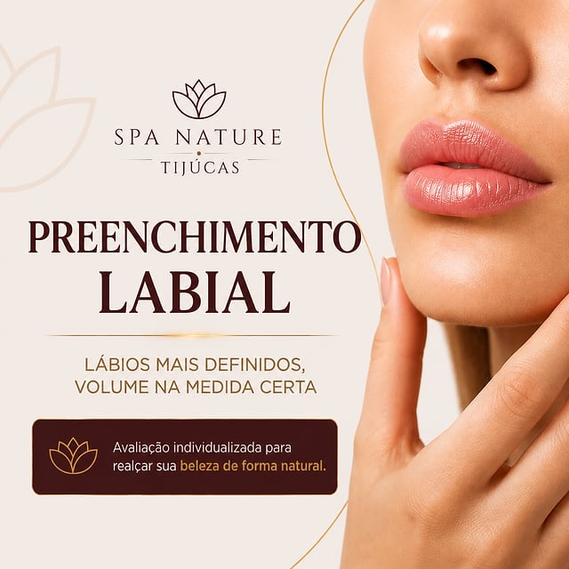 Card SPA Nature Tijucas: “Preenchimento labial” — lábios mais definidos e volume na medida certa, com avaliação individualizada