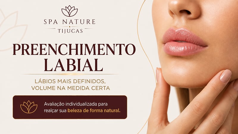 Peça SPA Nature Tijucas: “Preenchimento labial” — lábios mais definidos e volume na medida certa, com avaliação individualizada